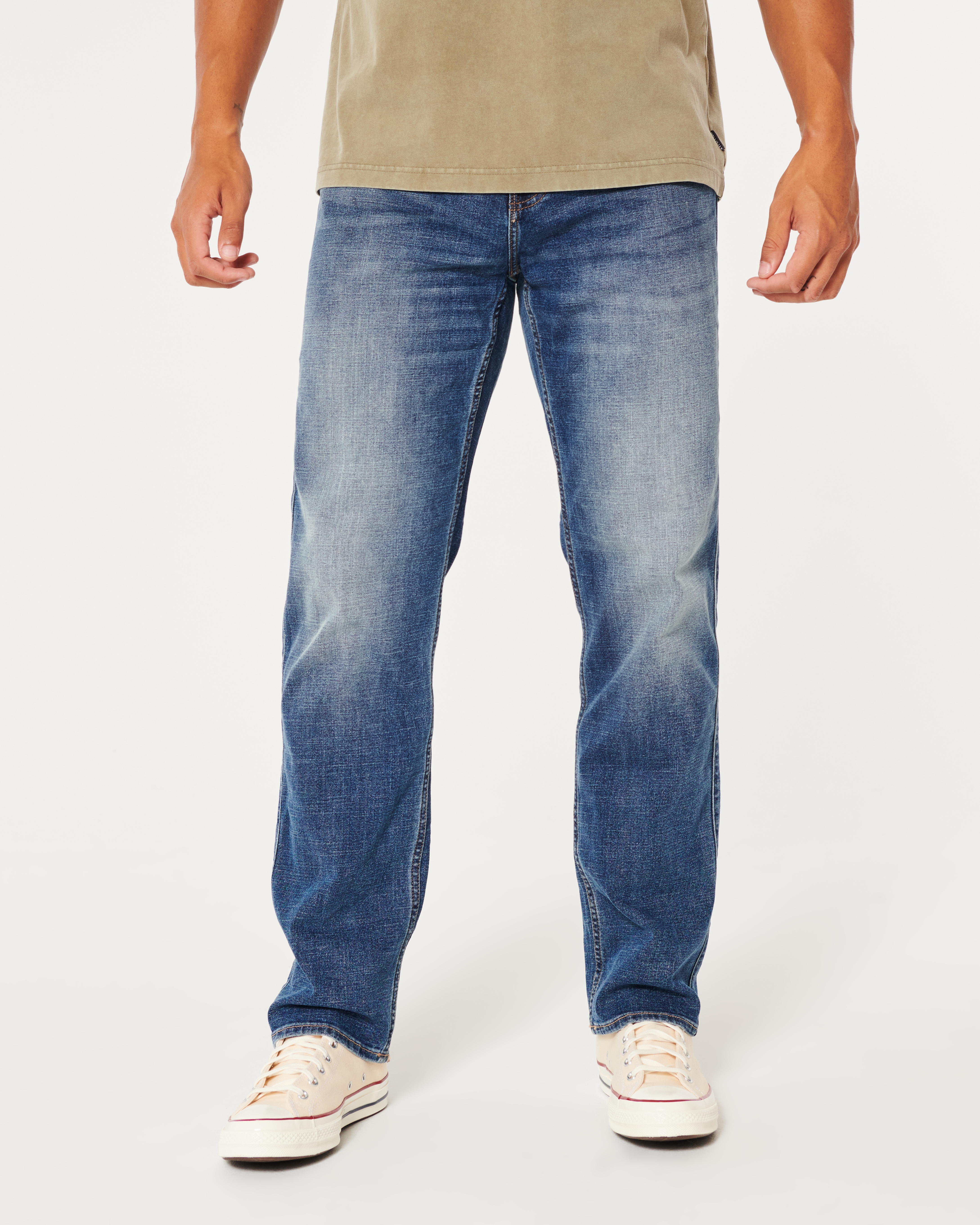 Dark Wash Athletic Straight Jeans