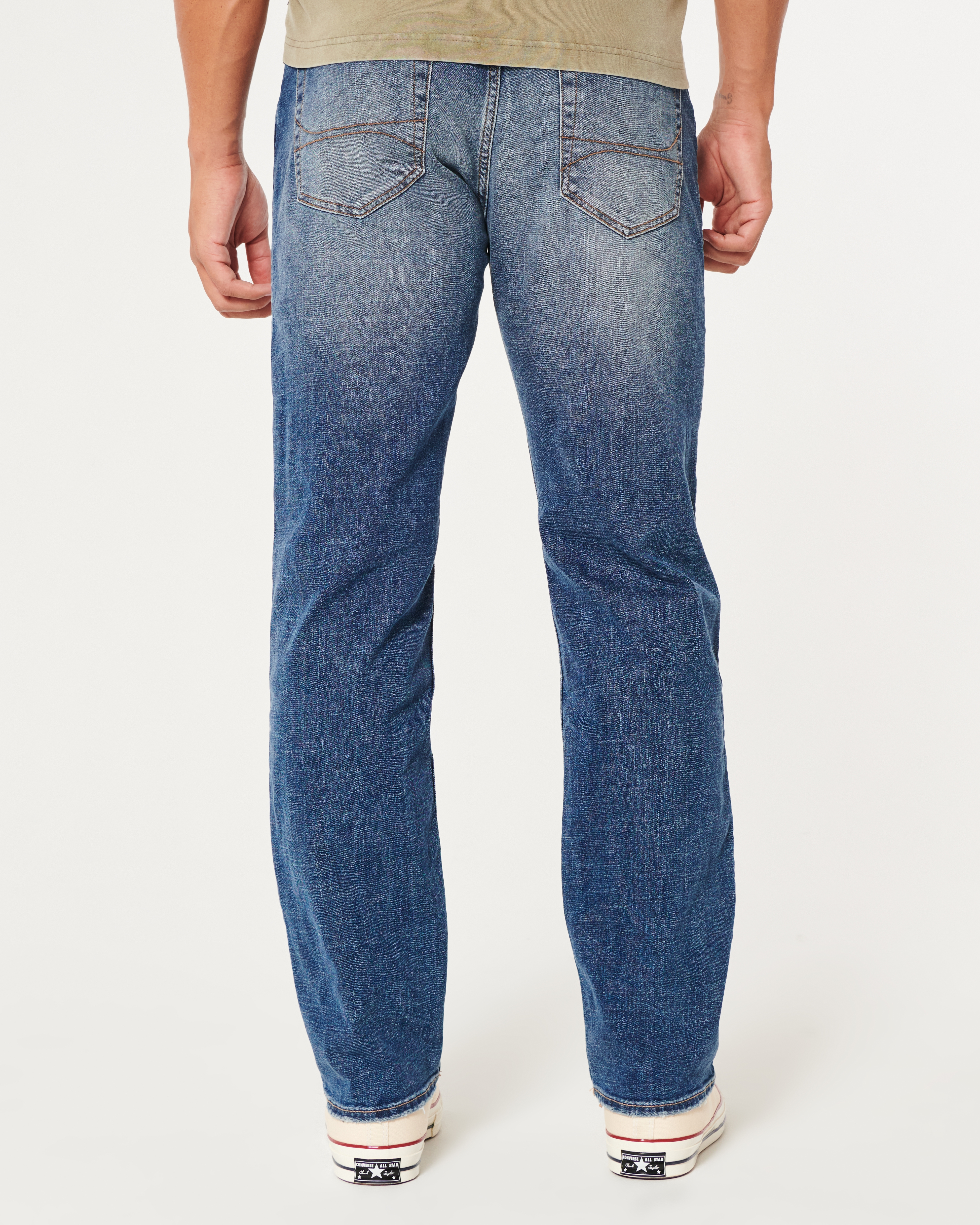 Dark Wash Athletic Straight Jeans