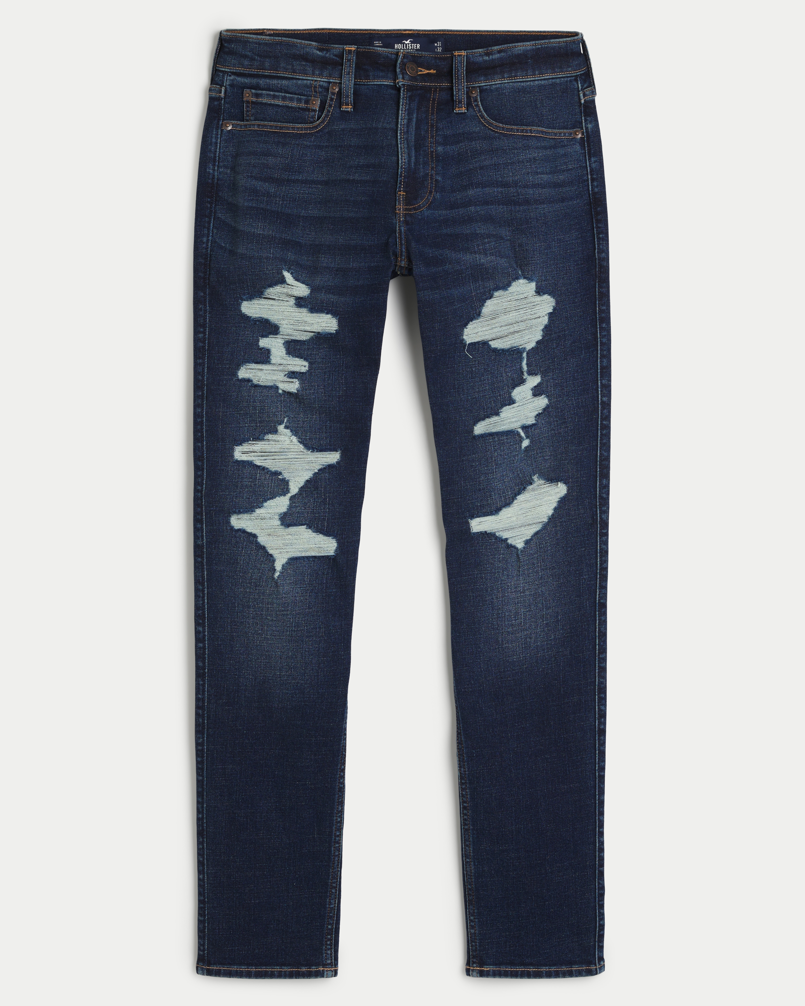 Black ripped skinny bereft jeans hollister