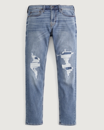 Mens ripped jeans hollister sales