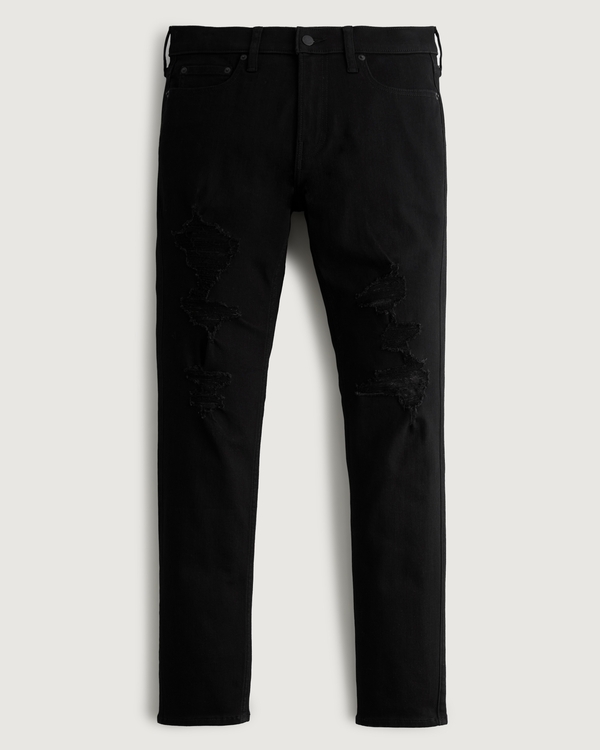 Hollister black cheap jeans ripped