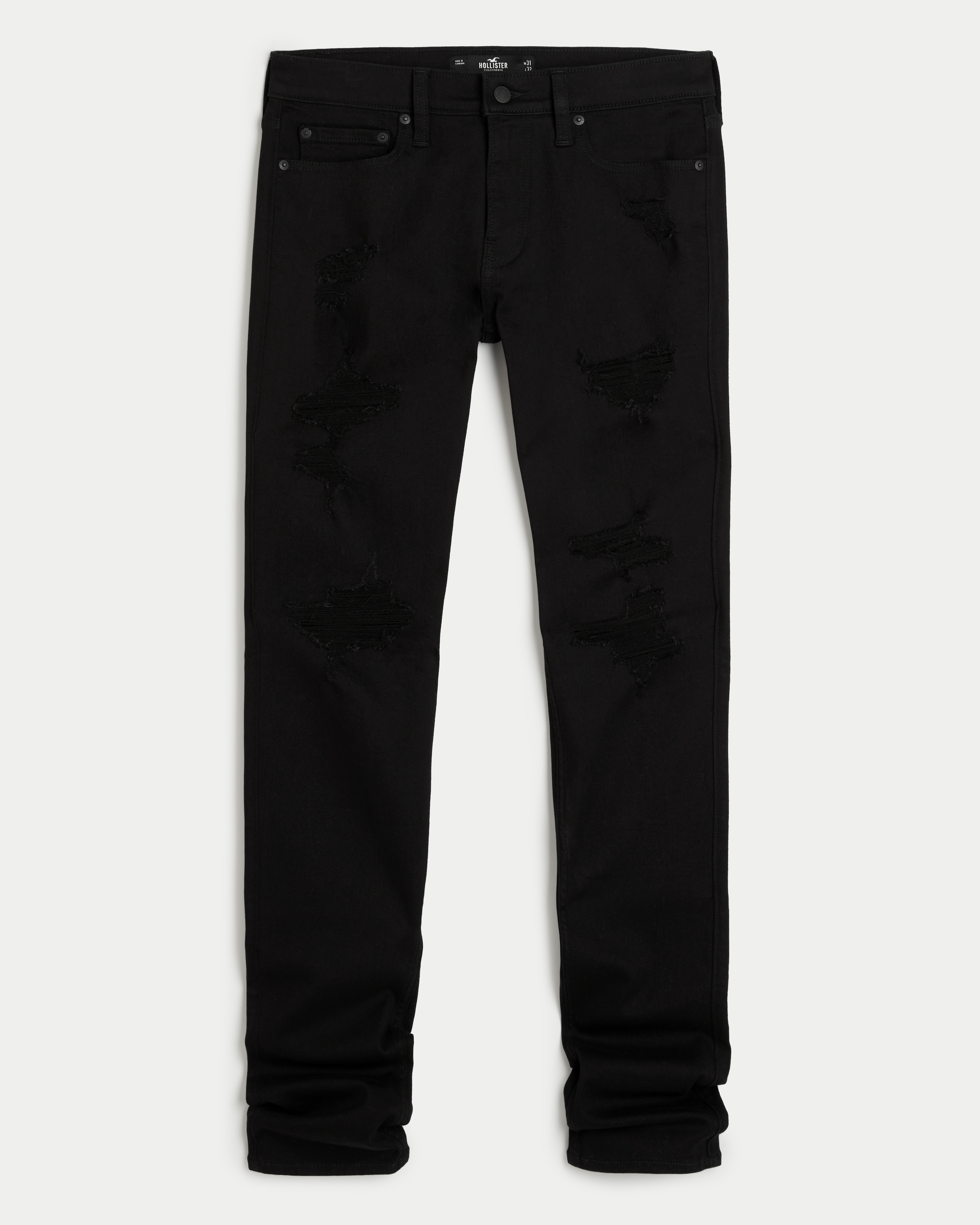 Hollister black ripped sales jeans mens