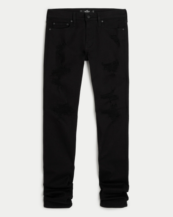 Hollister black ripped jeans on sale mens