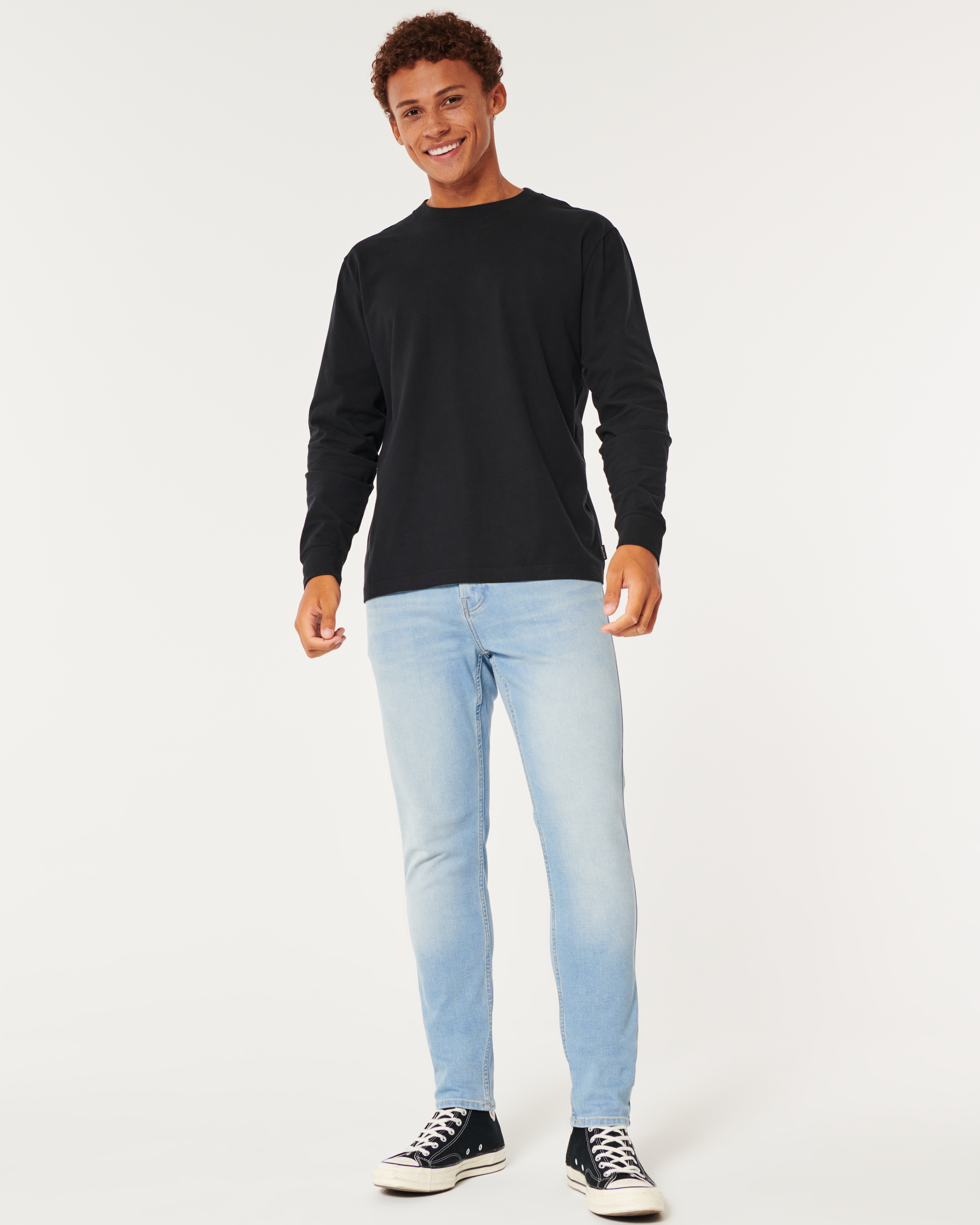 Black No Fade Athletic Skinny Jeans