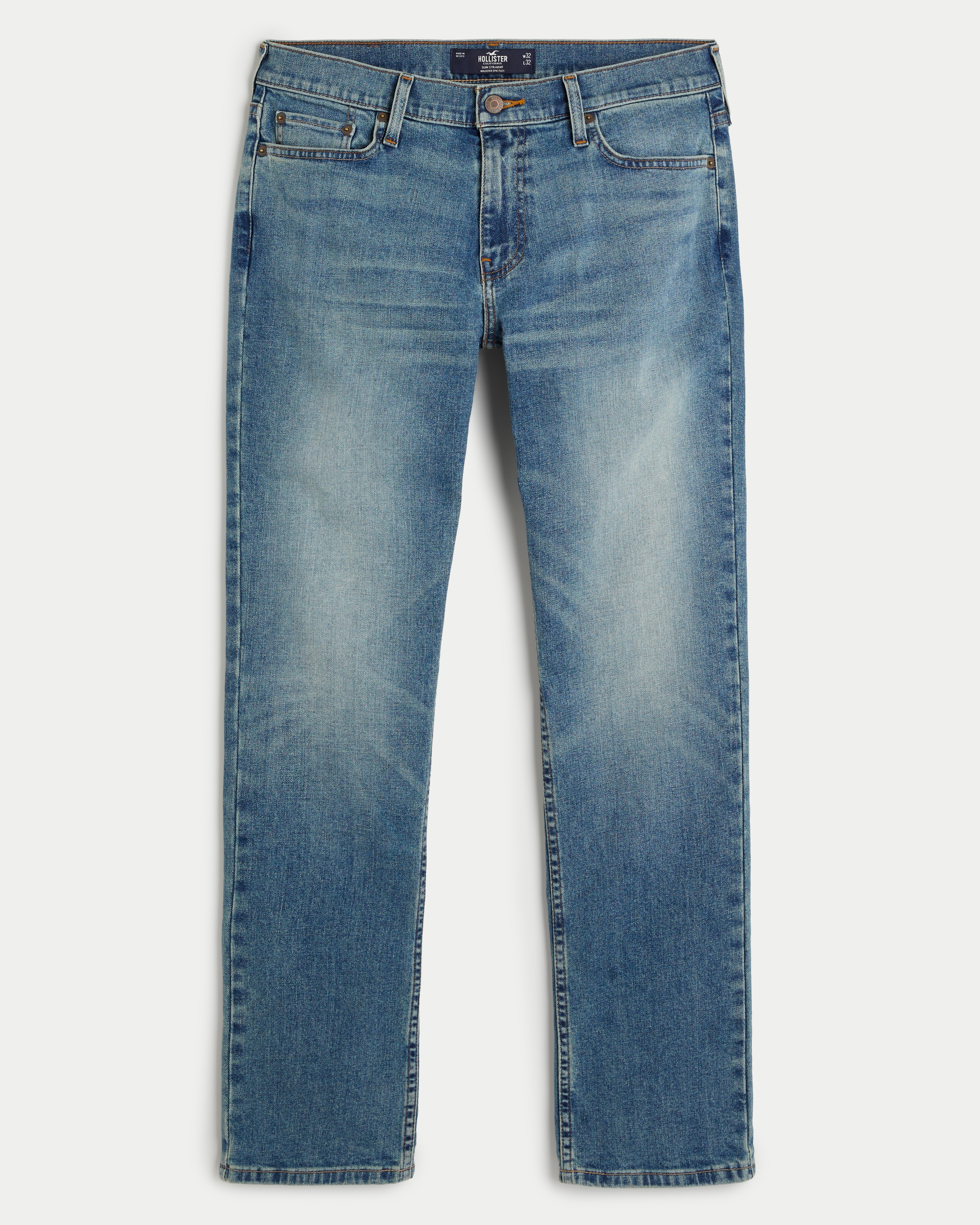 Men's Medium Wash Slim Straight Jeans | Men's Bottoms