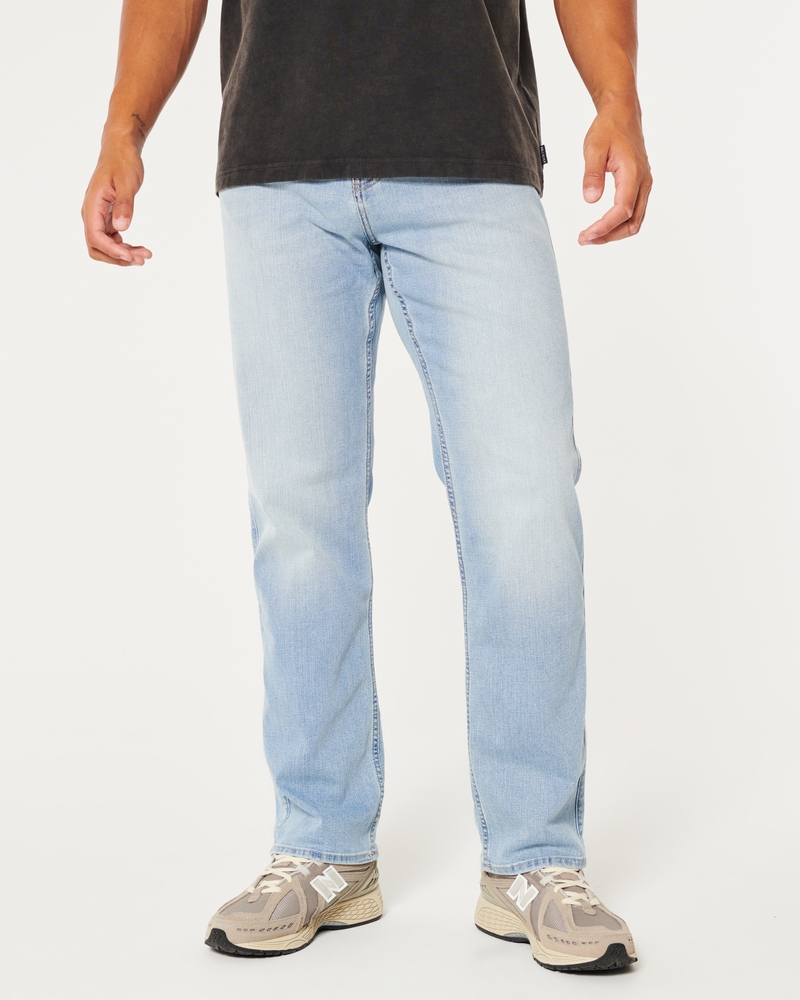 Hollister Co. ATHLETIC STRAIGHT LIGHT - Straight leg jeans - light  wash/rinsed denim - Zalando.de