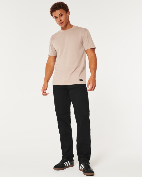 Black No Fade Athletic Straight Jeans