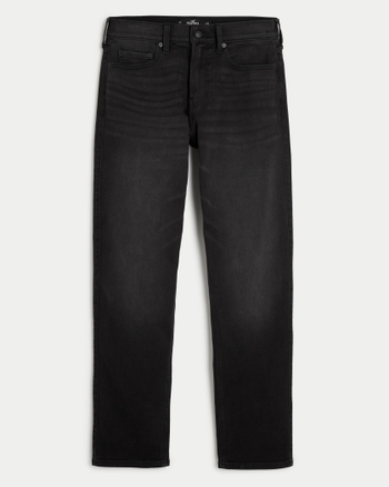 Men's Washed Black Athletic Slim Straight Jeans | Men's Bottoms ...