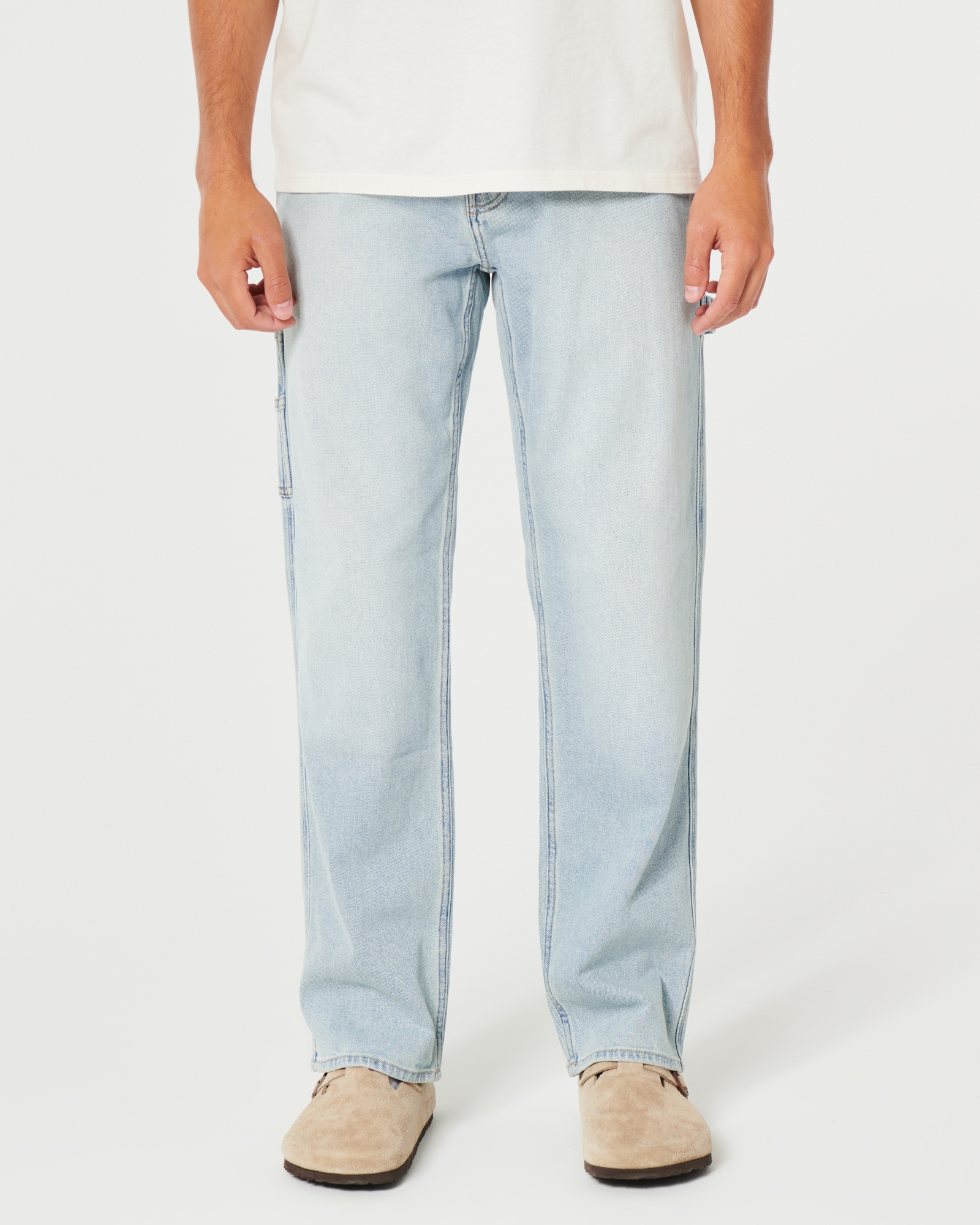 Route One Denim Carpenter Pants - Light Wash