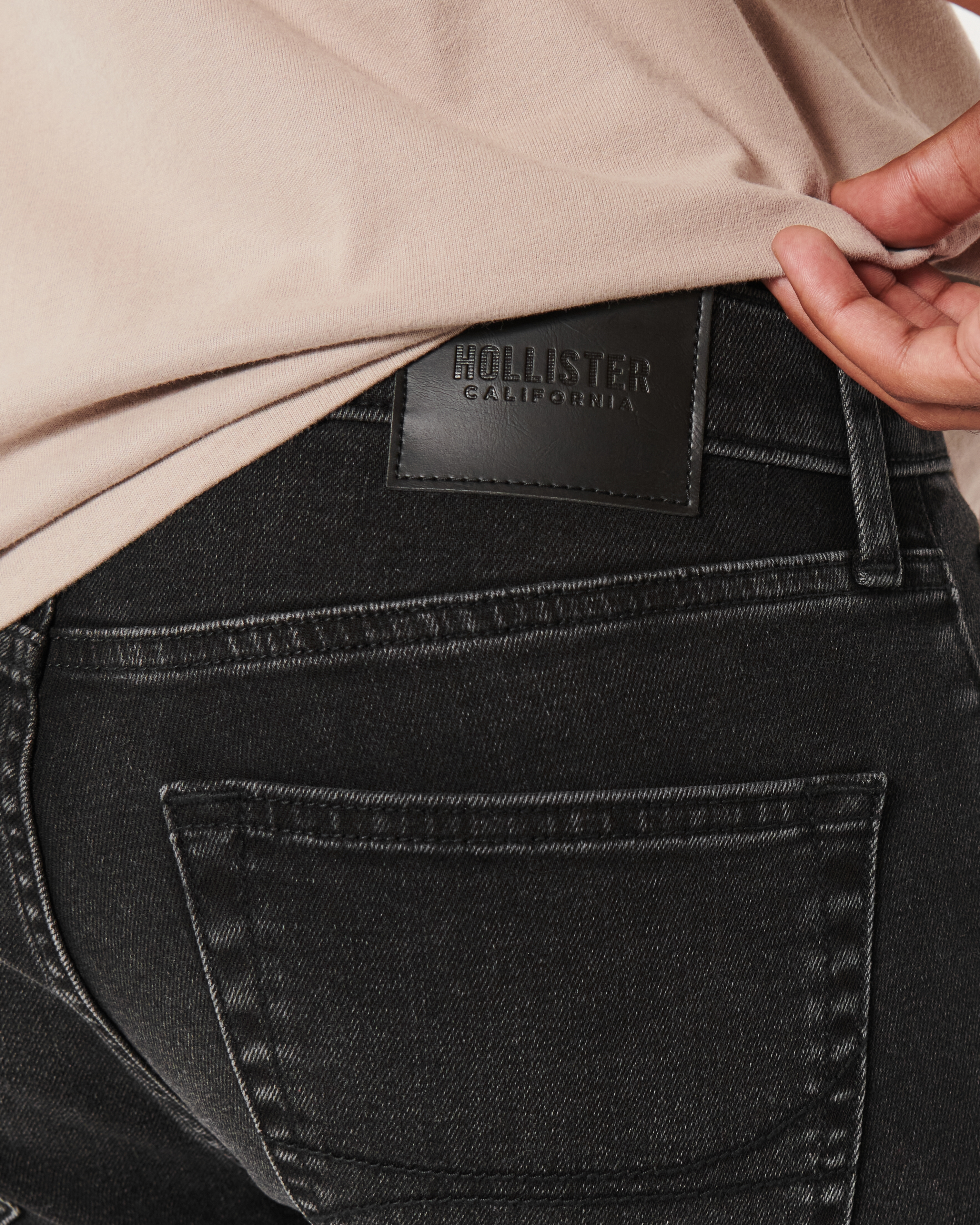 Black fashion jeans hollister mens