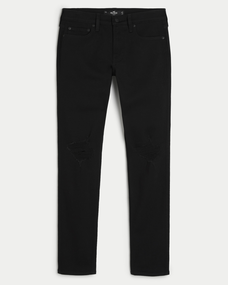Hollister Men Hollister No Fade Black Jeans Men's Ripped Black No