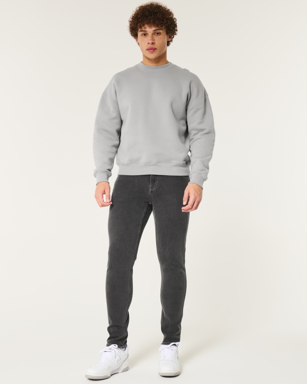 Grey Athletic Skinny Jeans, Dark Grey