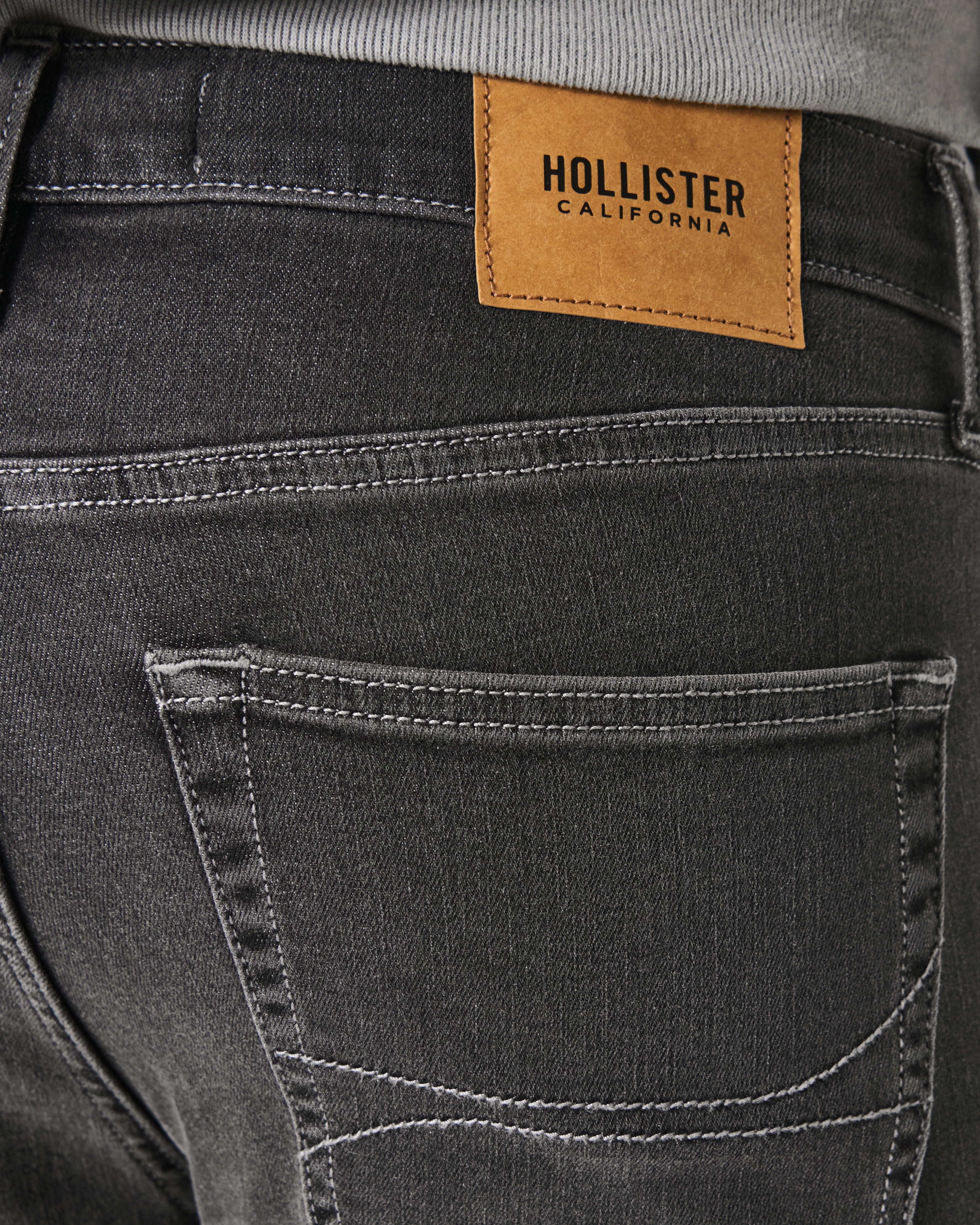 Men s Grey Athletic Skinny Jeans in Dark Grey Size 28 X 34 from Hollister