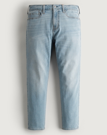 Men s Light Wash Taper Crop Jeans Men s Sale HollisterCo