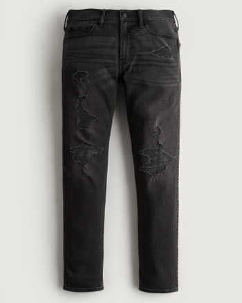 Men's Ripped Faded Black Skinny Jeans Men's Clearance
