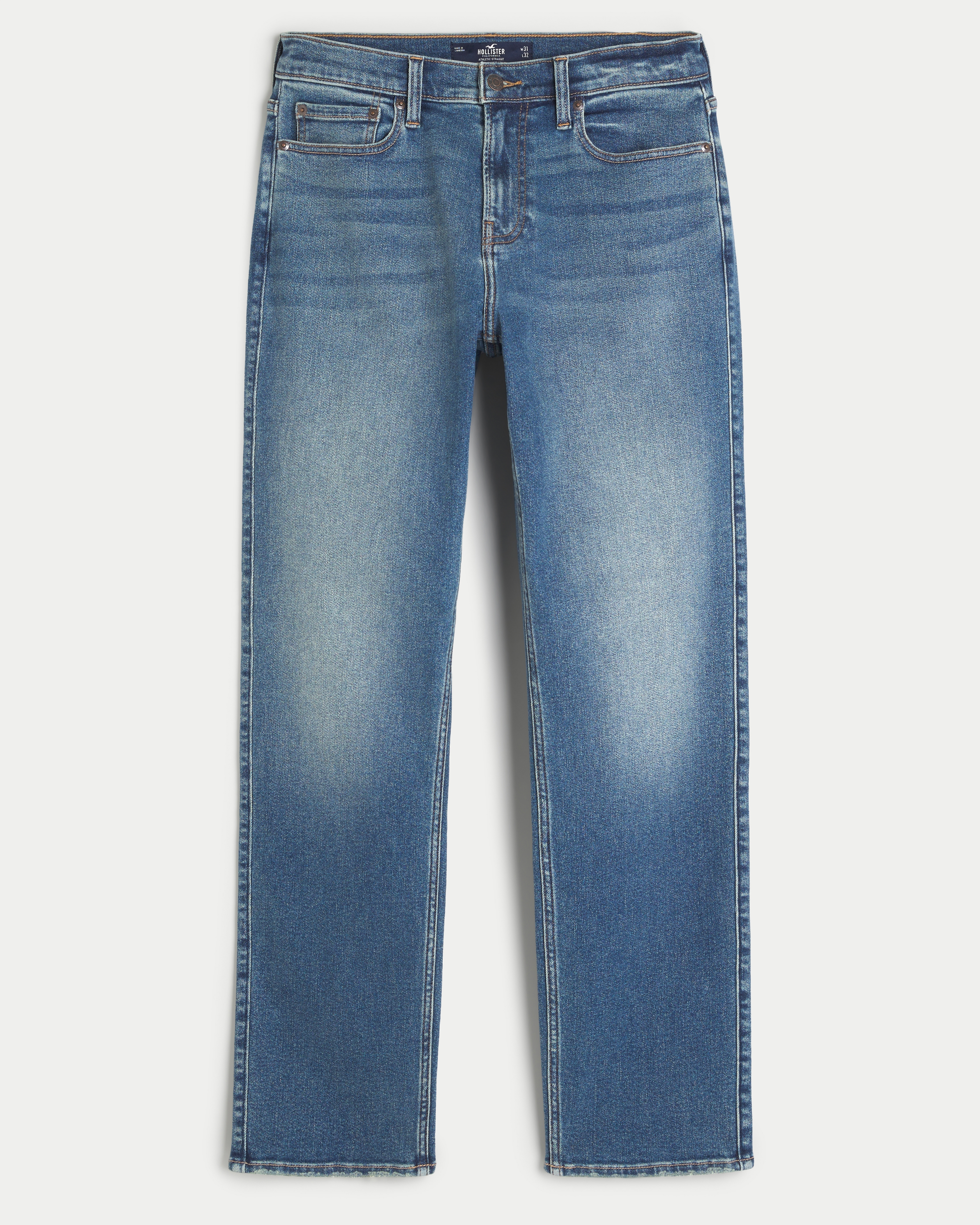 Dark Wash Athletic Straight Jeans