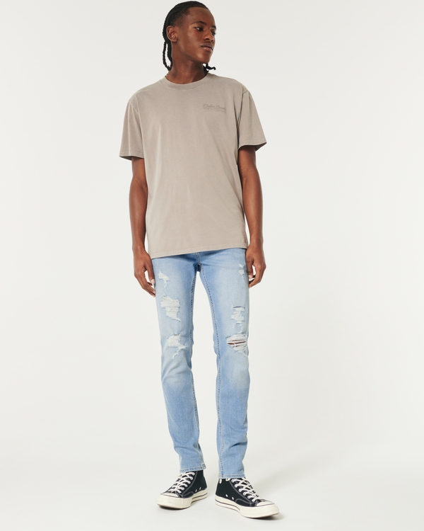 Ripped Light Wash Skinny Jeans, Ripped Light Wash