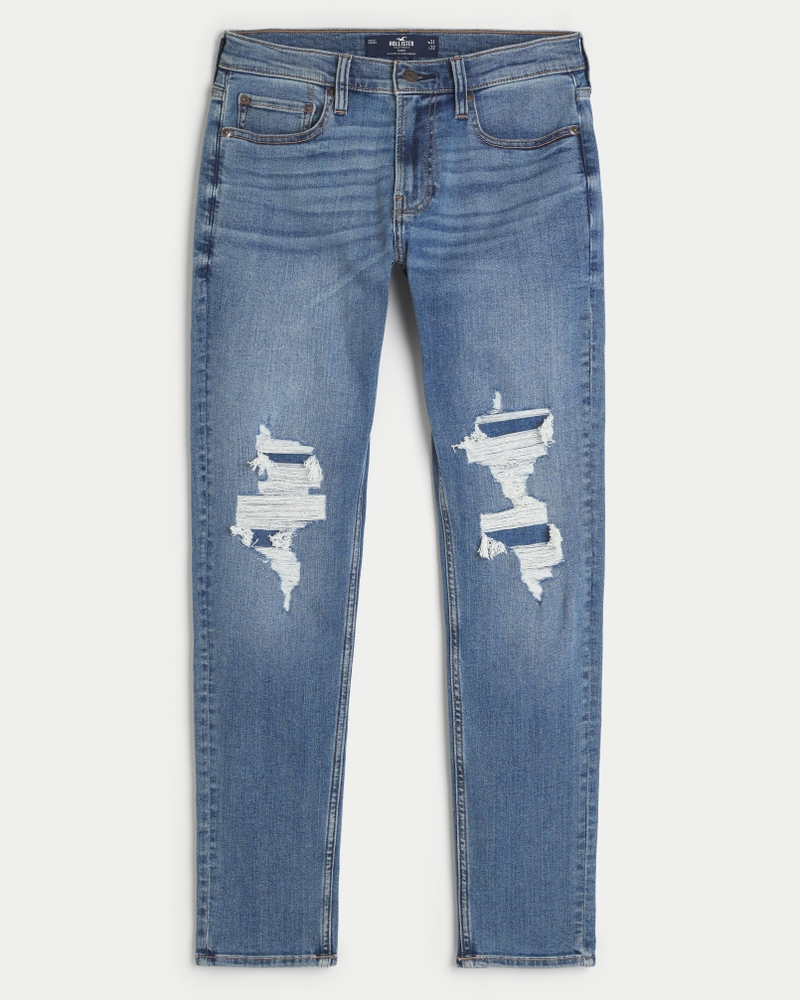 White ripped shop jeans mens hollister