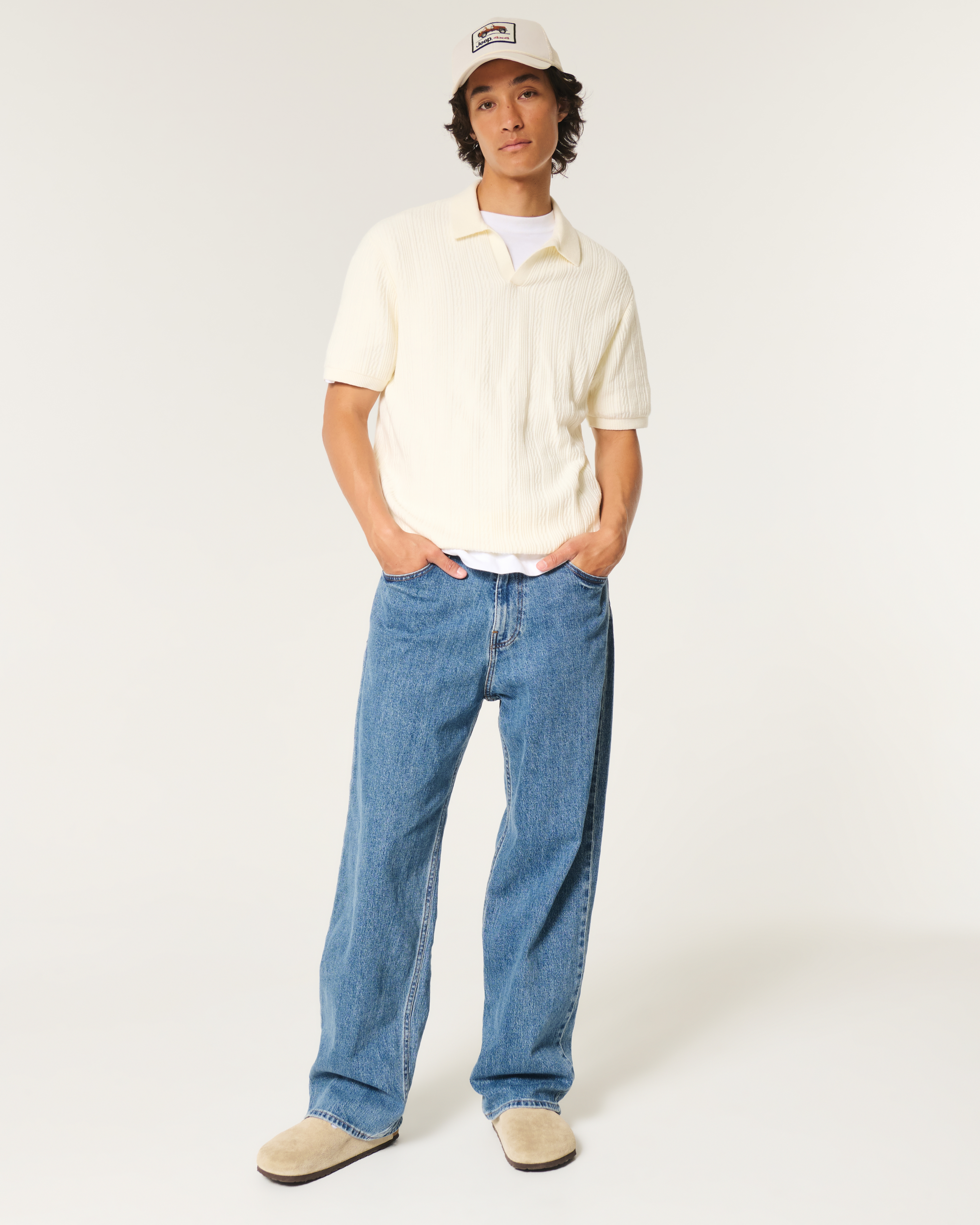 Medium Wash Baggy Jeans