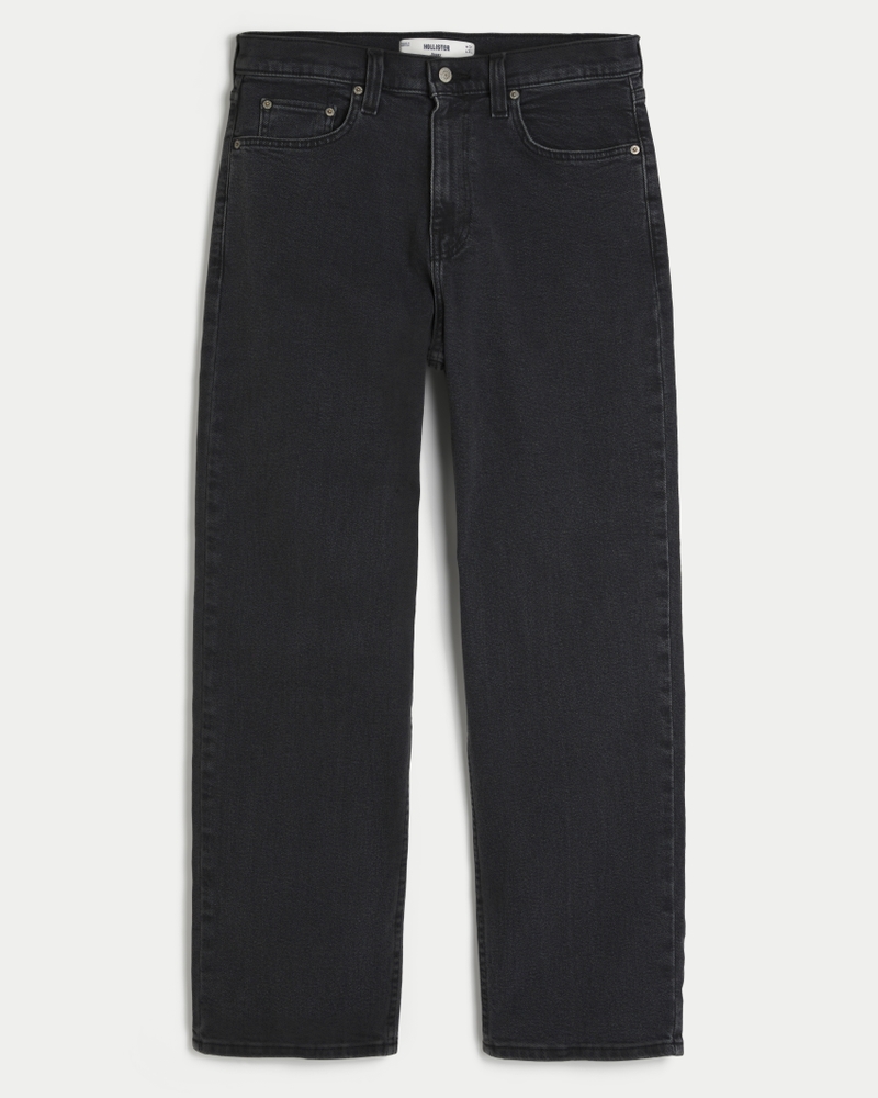 Vorgewaschene Baggy Jeans in Schwarz