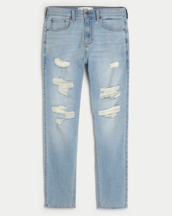 Men s Ripped Light Wash Athletic Skinny Jeans Men s Bottoms HollisterCo