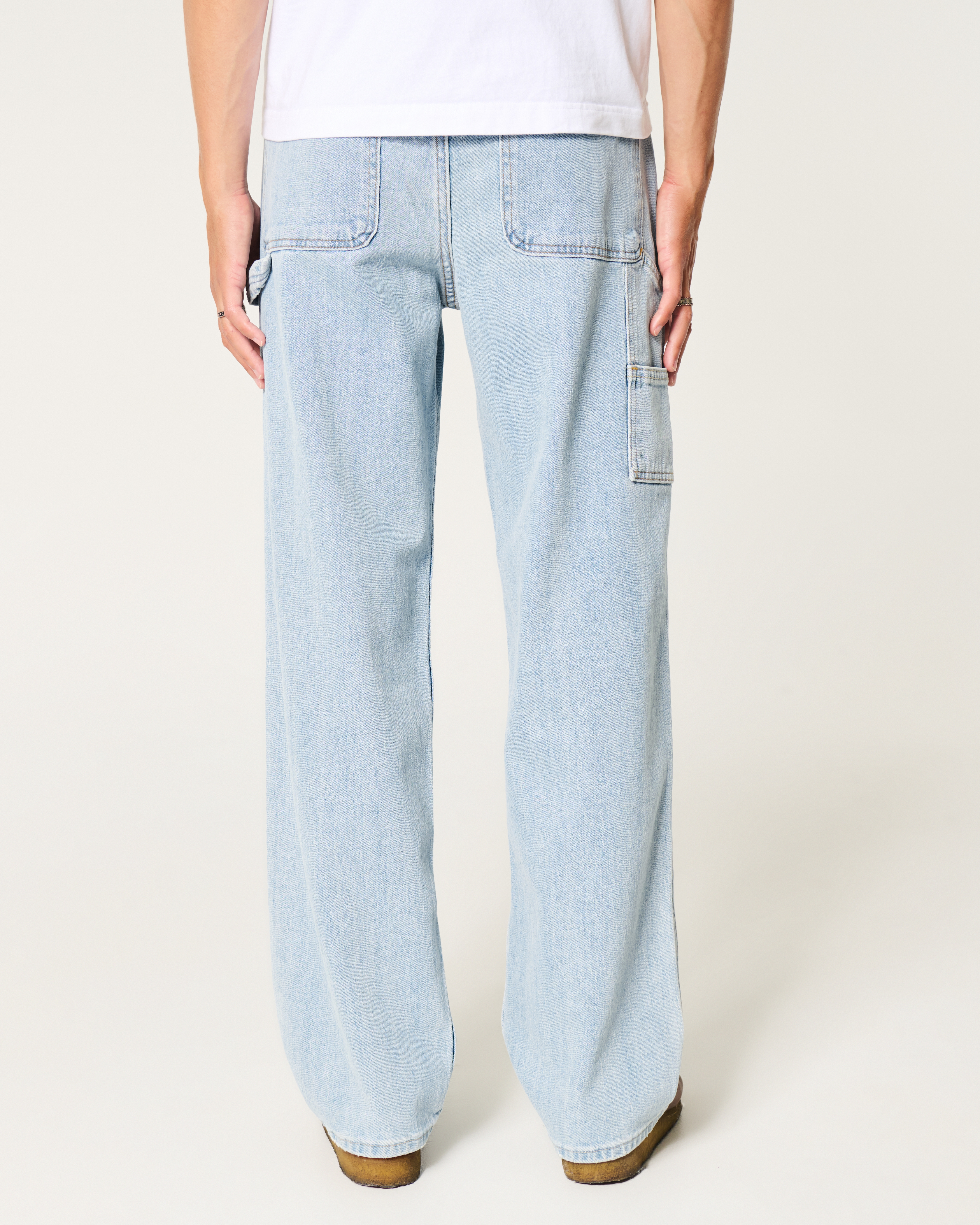 Men's Light Wash Baggy Painter Jeans | Men's Bottoms