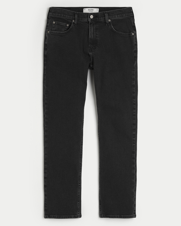 Washed Black Slim Straight Jeans, Washed Black