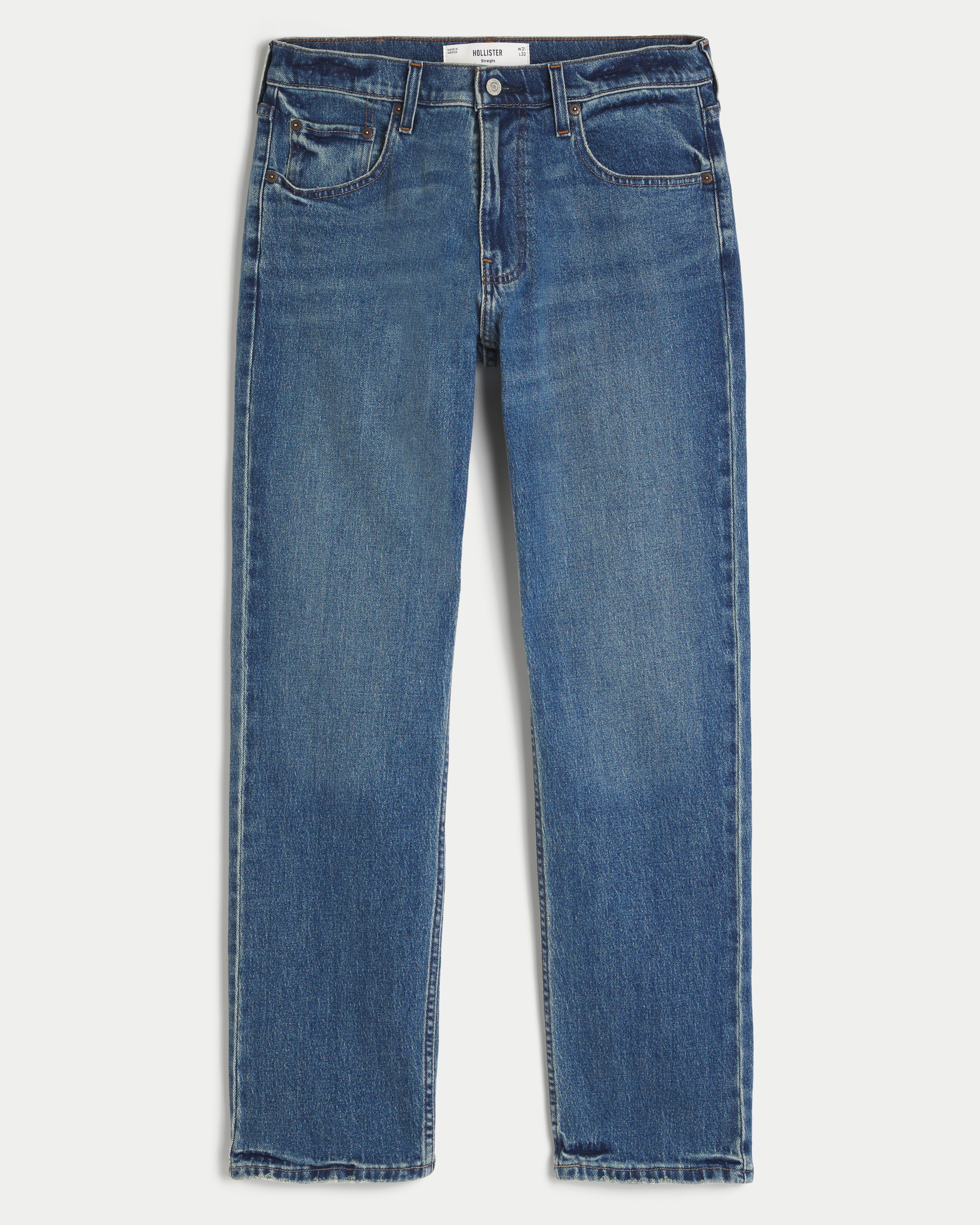 Medium Wash Straight Jeans