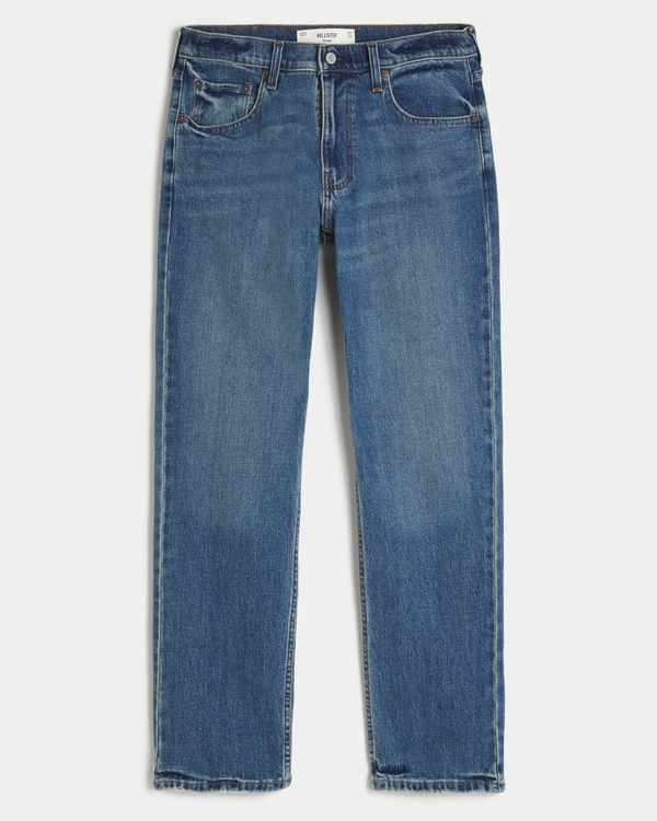 Medium Wash Straight Jeans, Medium