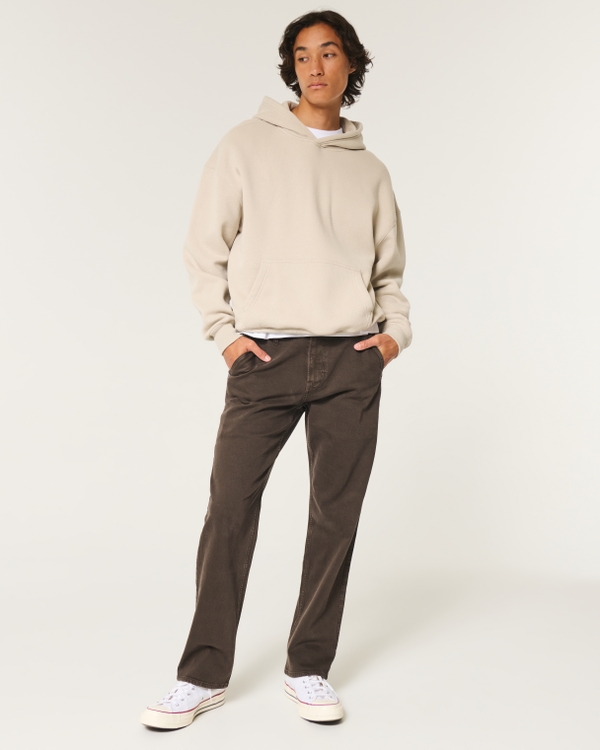 Brown Straight Jeans, Dark Brown view 1