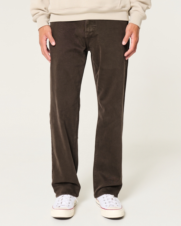 Brown Straight Jeans, Dark Brown view 2