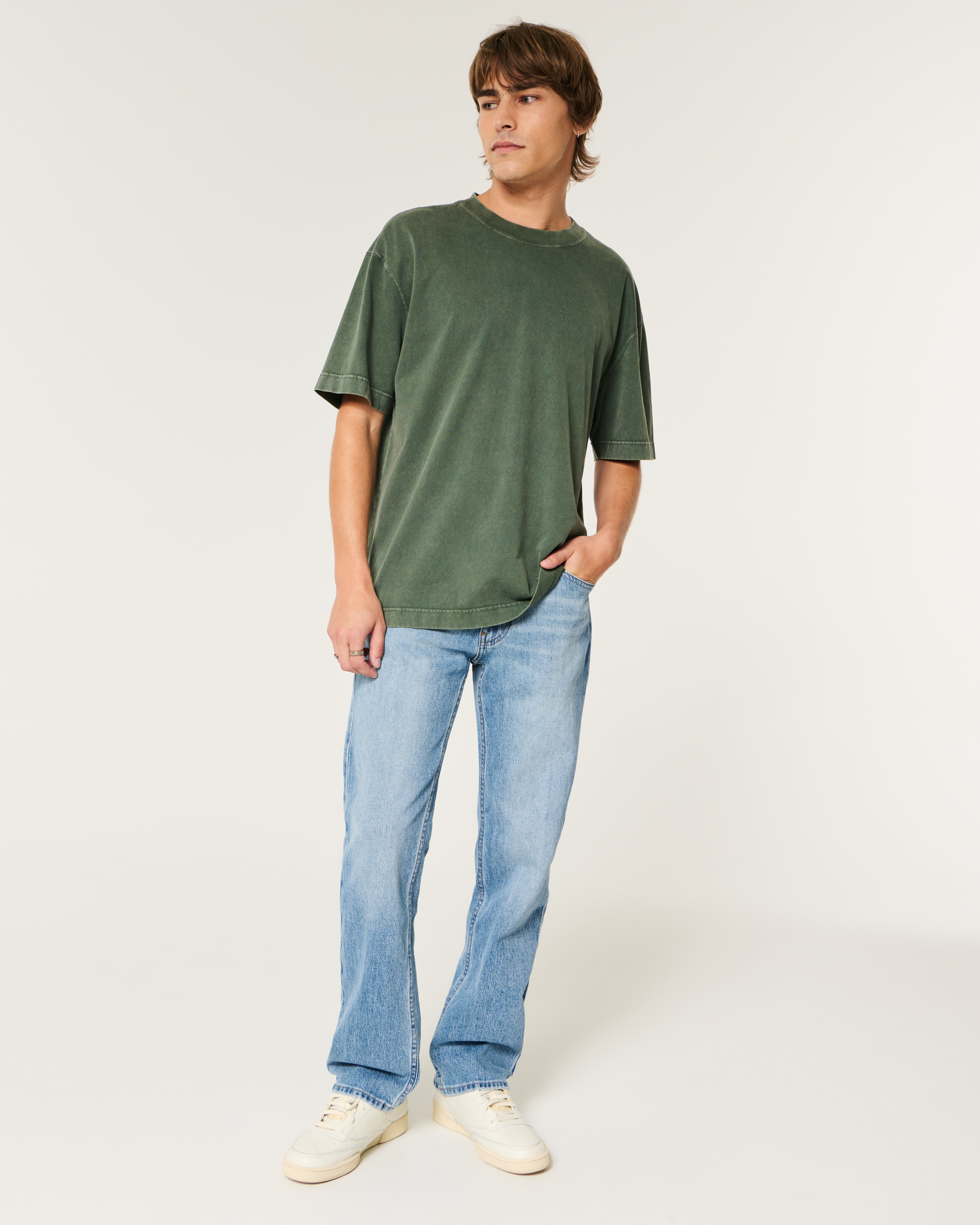 Light Wash Straight Jeans