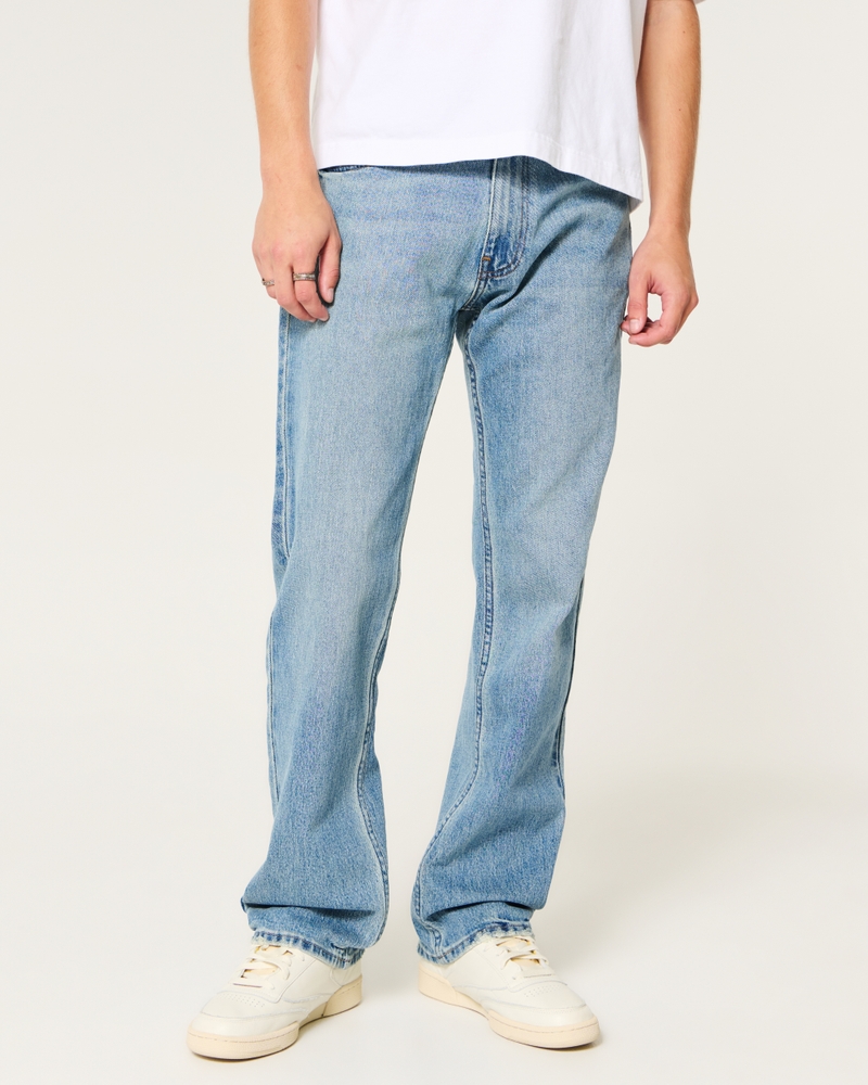 Medium Wash Slim Straight Jeans
