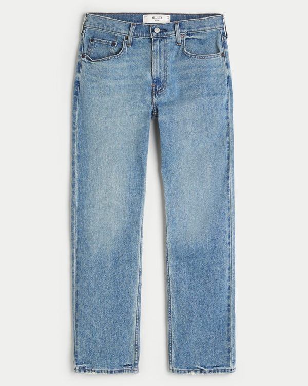 Medium Wash Slim Straight Jeans, Medium