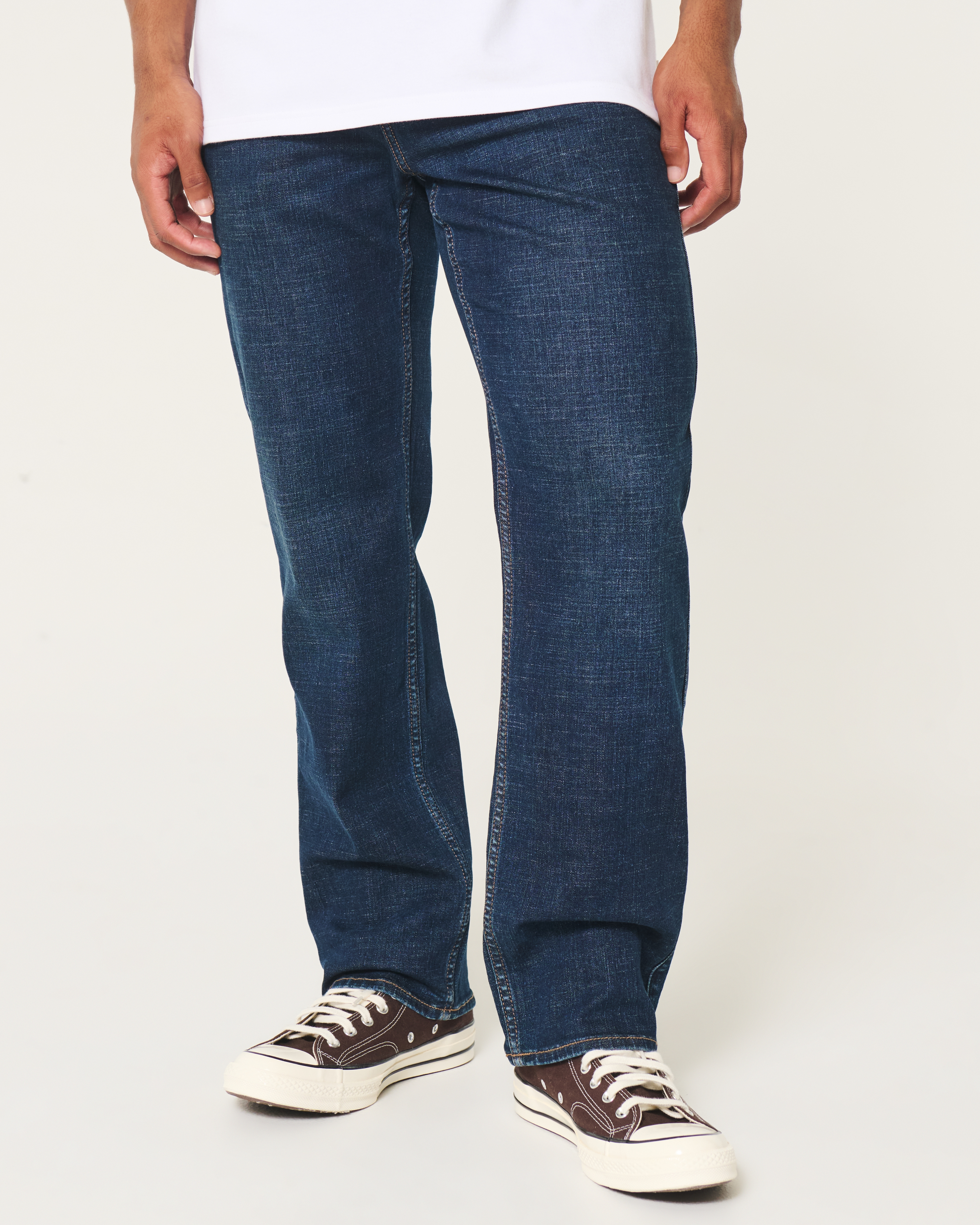 Dark Wash Athletic Straight Jeans