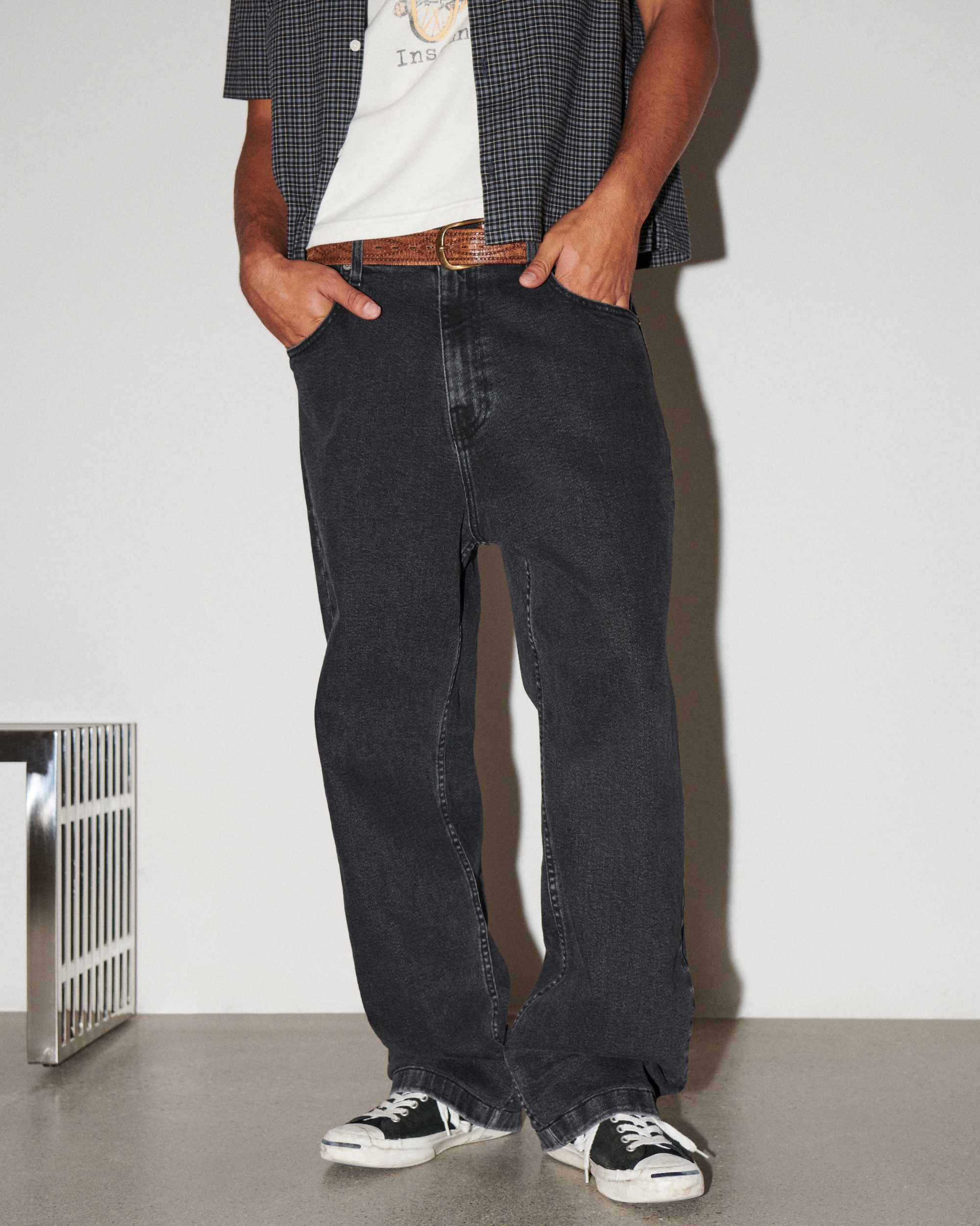 Washed Black Super Baggy Jeans