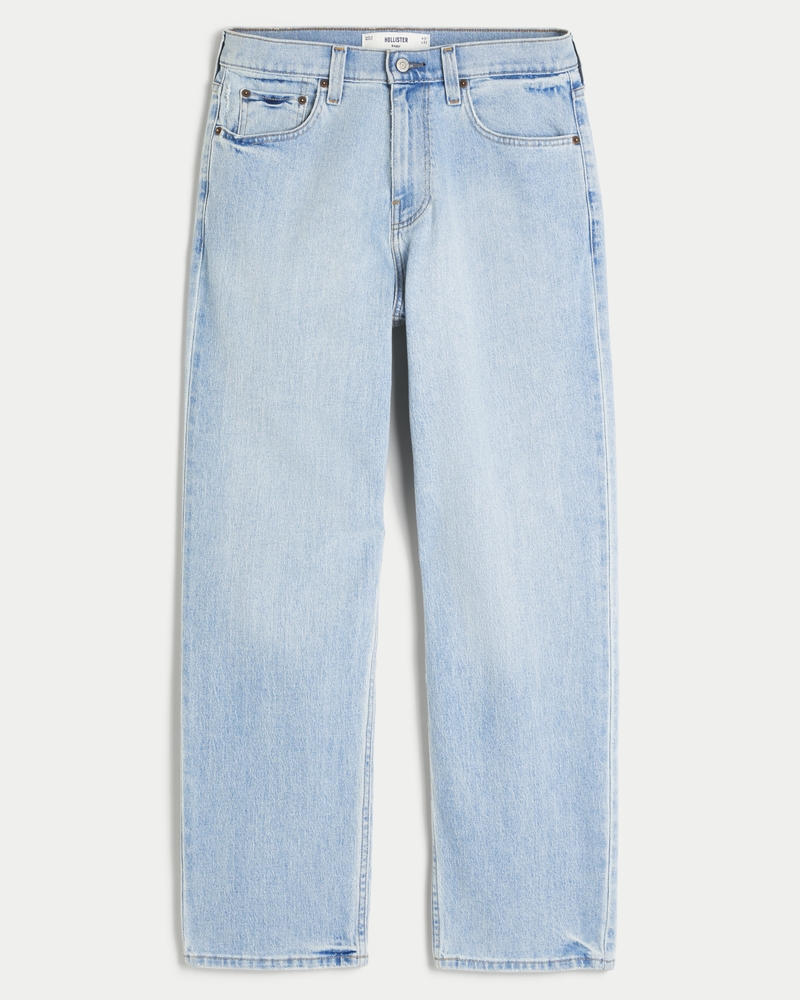 Light blue jeans hollister on sale