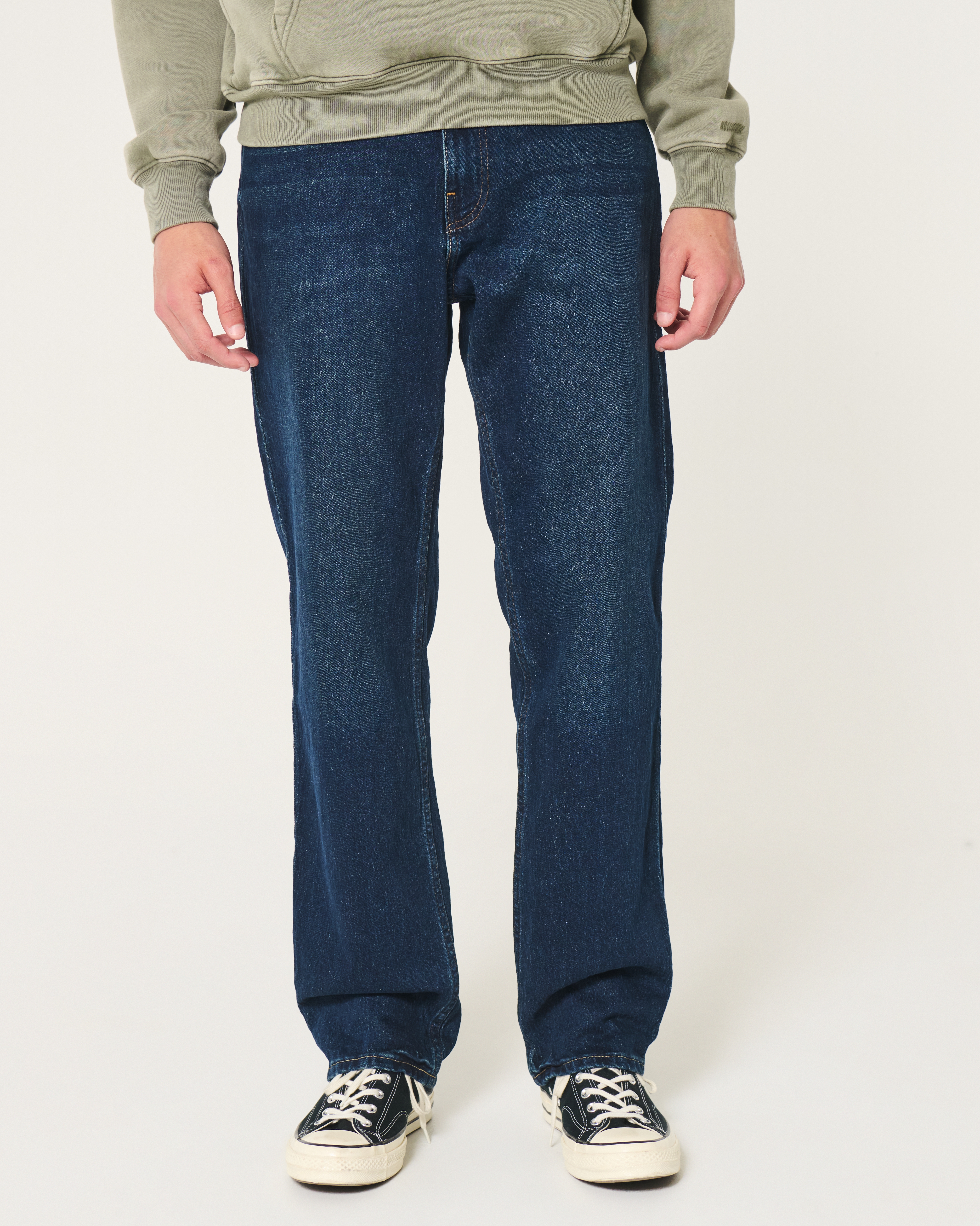 Men's Dark Wash Loose Jeans | Men's Bottoms | HollisterCo.com