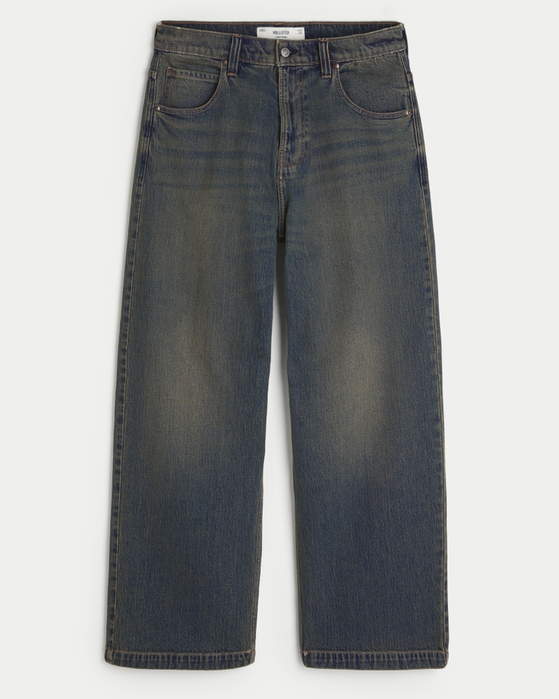 Dark wash jeans hollister best sale