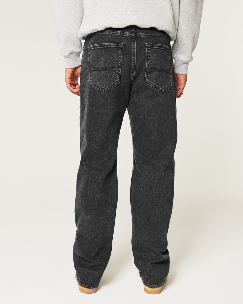 Washed Black Loose Jeans