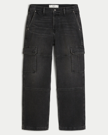 Hollister black cargo pants sales