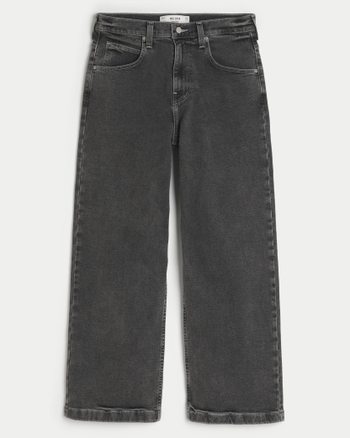 Men's Washed Black Super Baggy Jeans | Men's Bottoms | HollisterCo.com