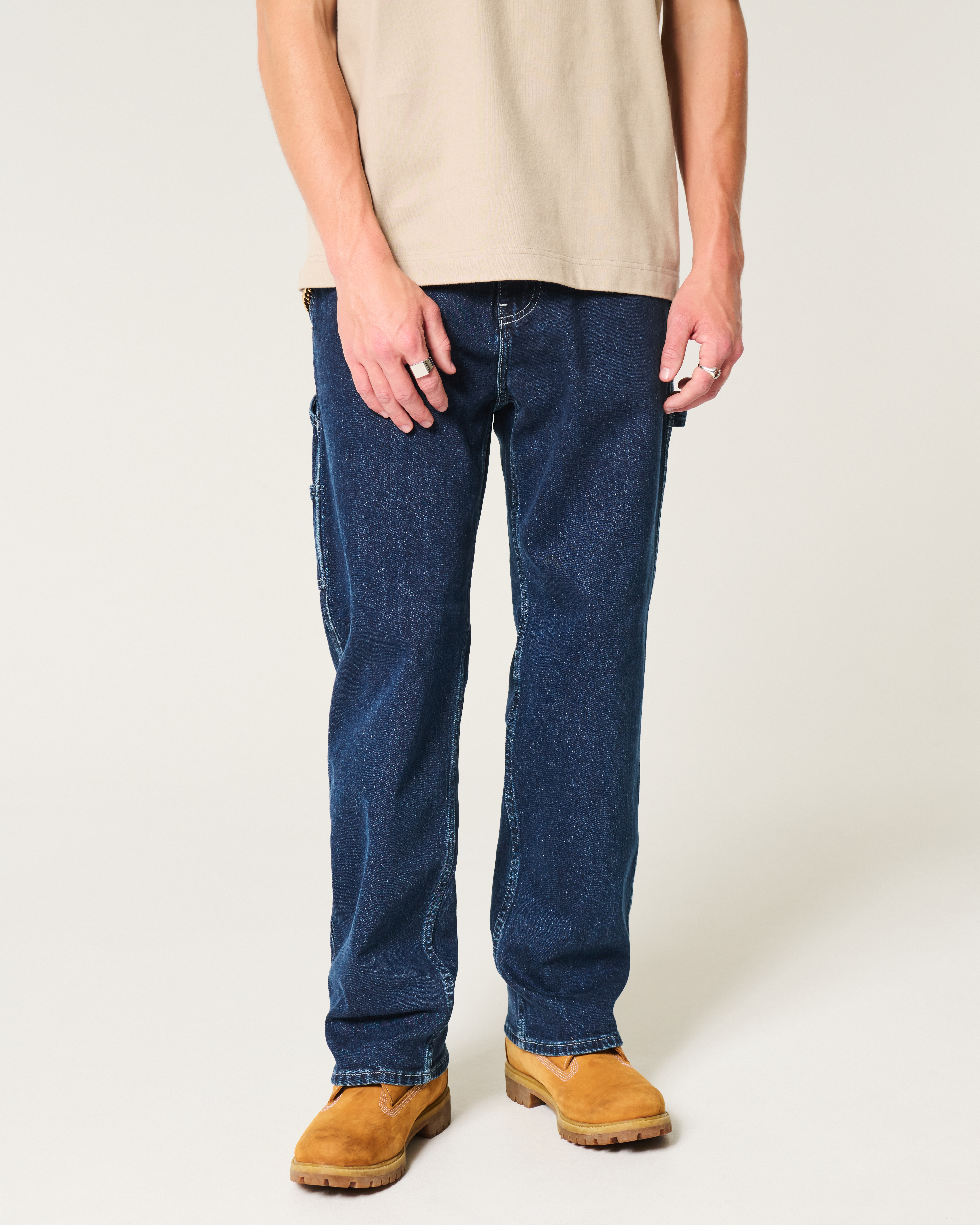 Dark Wash Baggy Painter Jeans