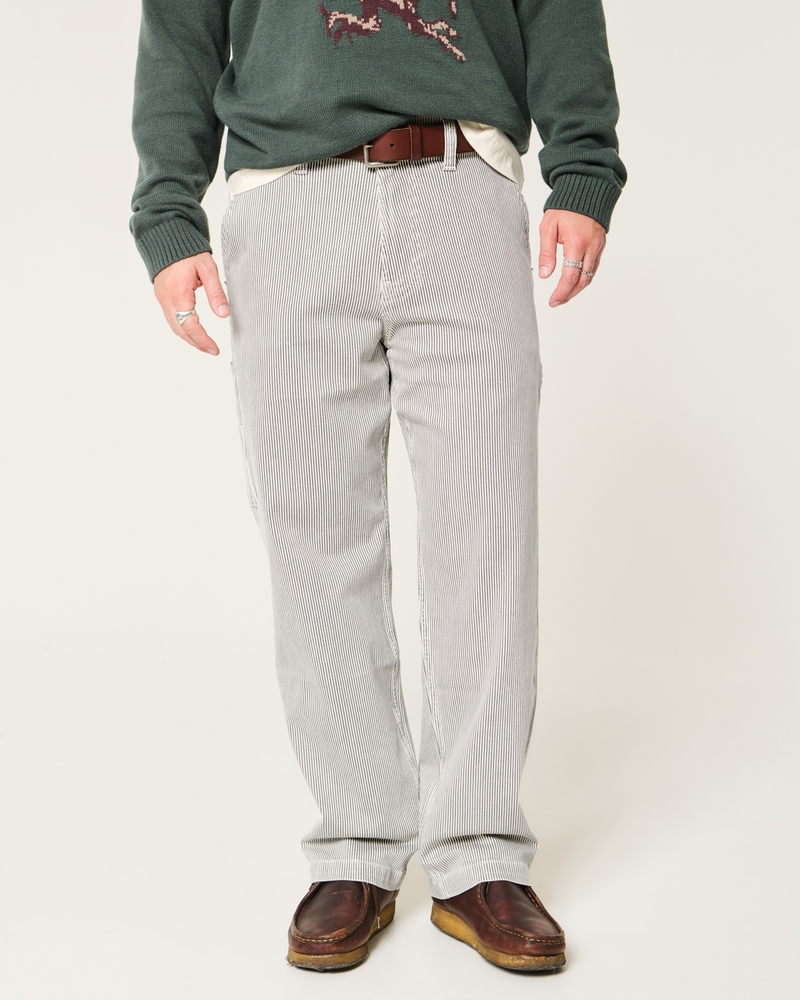 Railroad Stripe Baggy Painter Jeans