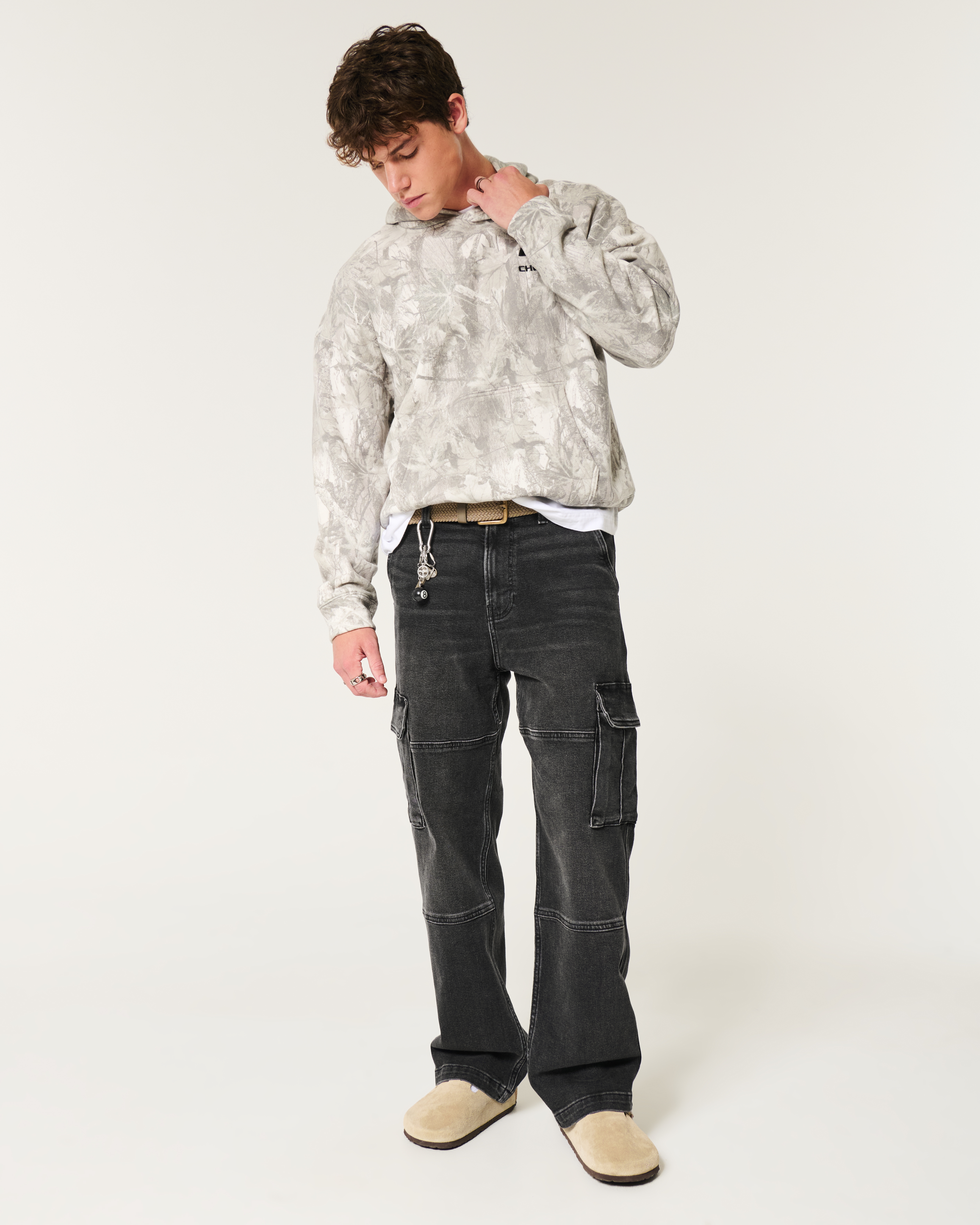 【COLOR iN ID】Dirty washed cargo pants No Boundaries Men's Washed Cargo Pants, XS-5XL, Cotton