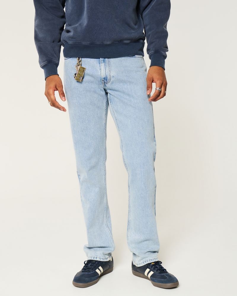 Light Wash Slim Straight Jeans