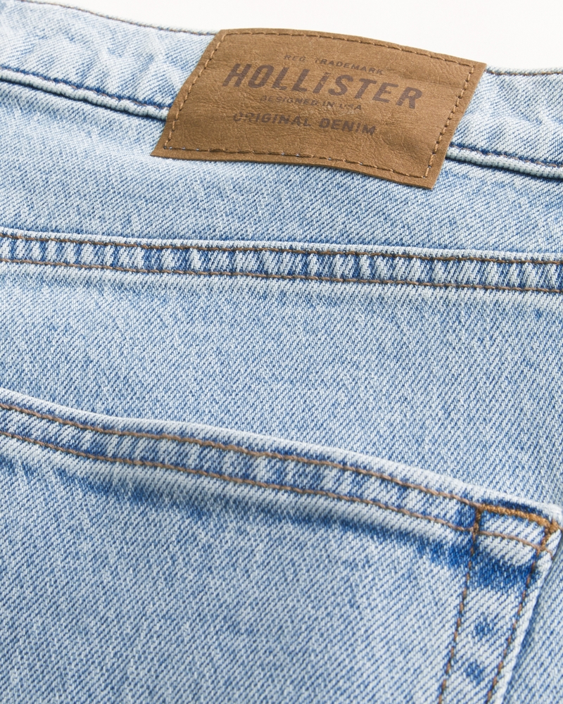 Light Wash Slim Straight Jeans