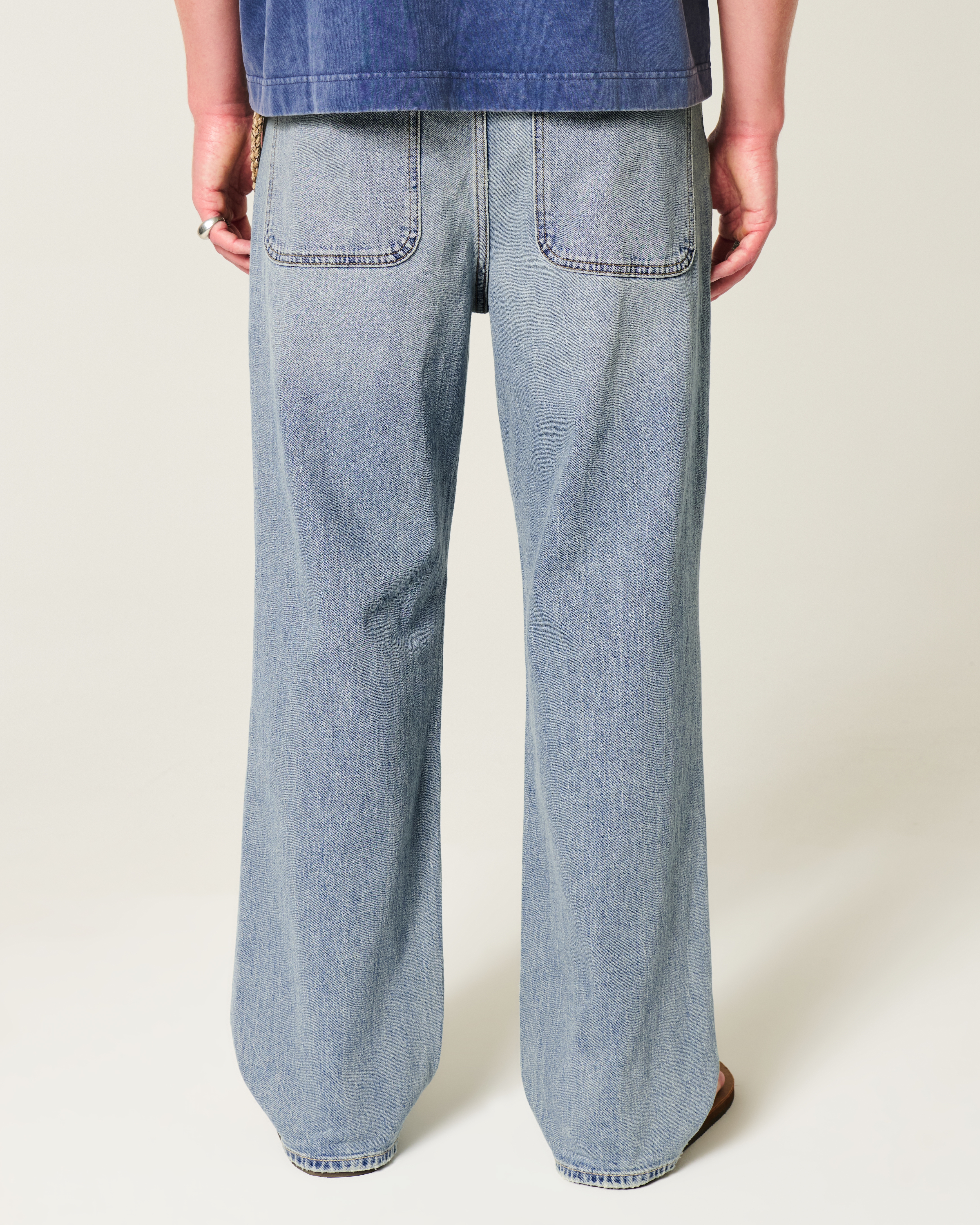 Ripped Medium Wash Baggy Jeans