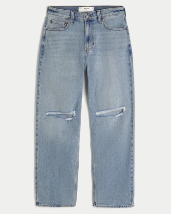 Ripped Medium Wash Baggy Jeans