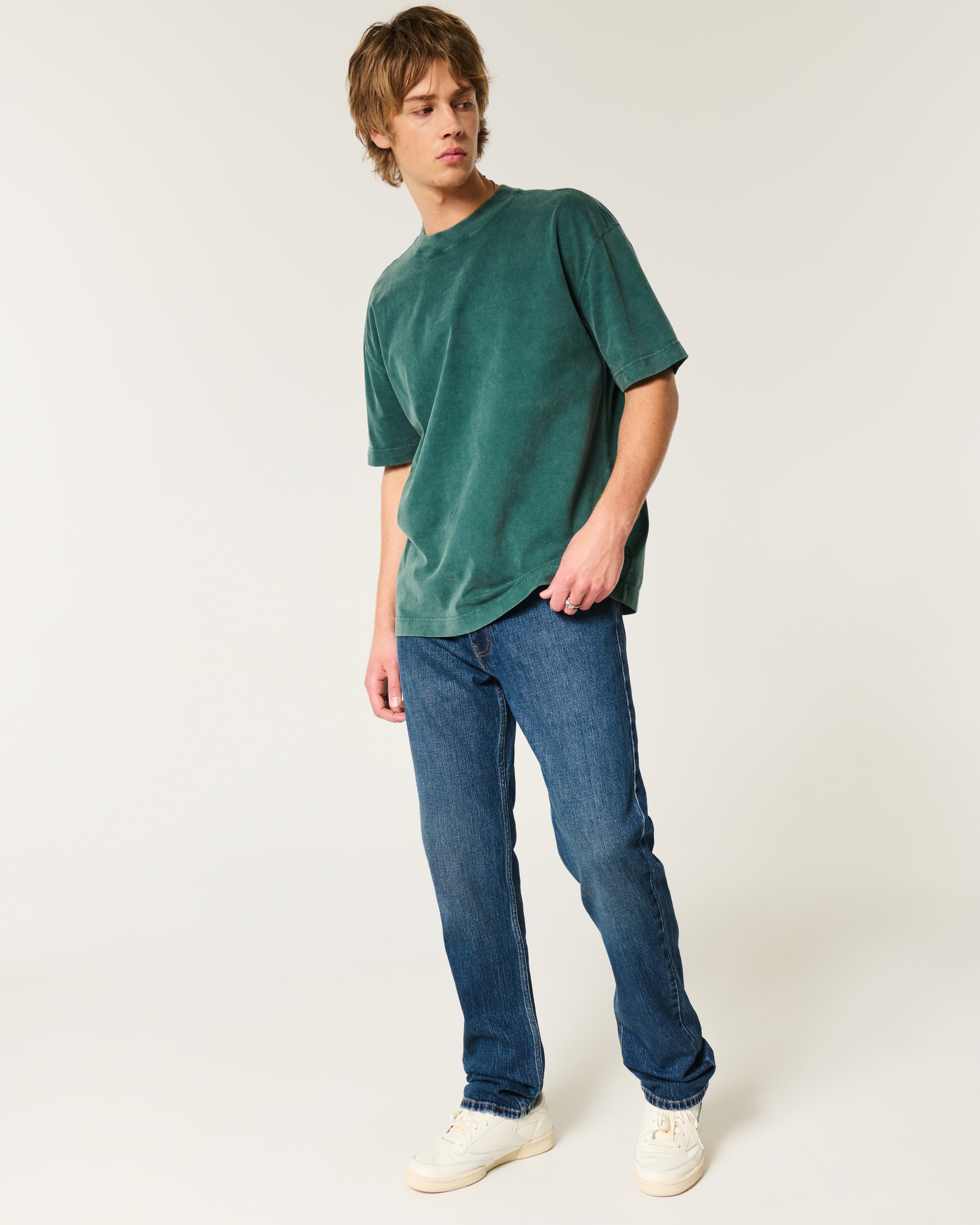 Dark Wash Slim Straight Jeans